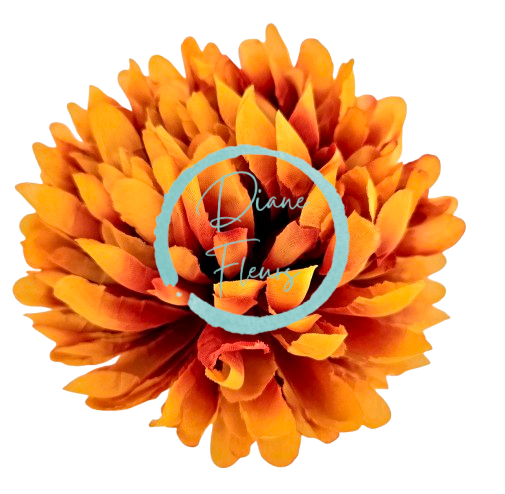 Artificial Chrysanthemum Head Ø 13cm Orange