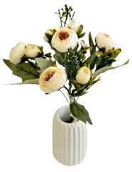 Artificial Ranunculus Bouquet x5 28cm Cream