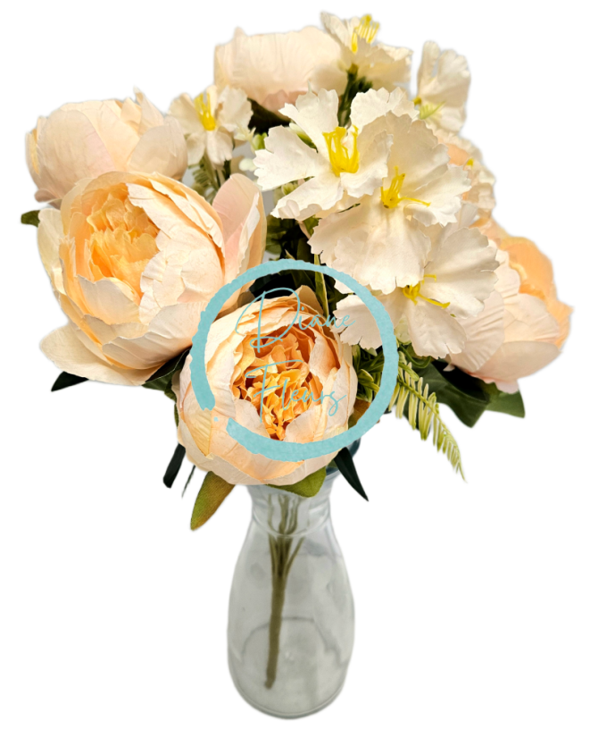 Exclusive Pivoňky Peonie kytice 50cm umělá Peach