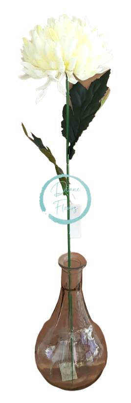Chryzantéma kusová na stonku Exclusive krémová & sv. zelená 60cm umělá