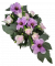 Trauergesteck aus künstliche Magnolien, Rosen und Zubehör 55cm x 30cm x 15cm