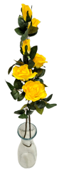 Artificial Roses Flower x6 88cm Yellow
