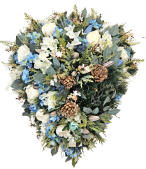 Luksuzni umjetni vijenac za bor, ekskluzivni božuri, hortenzije i dodaci 100cm x 80cm