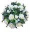 Smuteční věnec borovicový Růže, Dahlie a Doplňky Ø 45cm