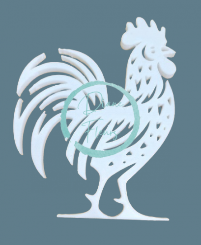 Decoration 3D rooster made of recyclable plastic 9cm x 7cm