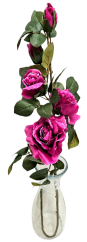Ruža kytica vetva x6 88cm umelá vínová