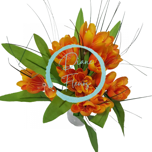 Buchet de Crocus x7 30cm portocaliu flori artificiale