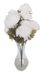 Buchet de crizanteme x10 53cm alb flori artificiale
