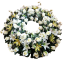 Coroana mare cu trandafiri, crini artificiali, hortensii și accesorii Ø 85cm