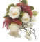 Rózsa és százszorszép csokor 45cm fehér művirág