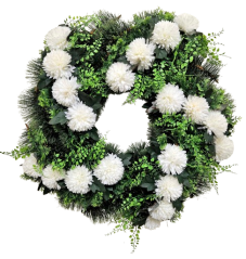 Künstliche Trauerkranz Exklusiv Chrysanthemen und Zubehör 65cm