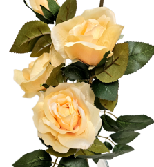 Artificial Roses Flower x6 88cm Peach