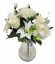 Buket ruža, karanfil, ljiljan i orhideja x13 33cm kremasta umjetni