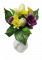 Buchet de Lalele & Zarnacadea & Anemonă x10 30cm violet & galben & crem flori artificiale