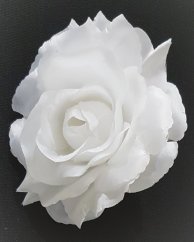 Růže hlava květu 3D O 10cm bílá umělá