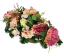 Žalobni aranžman od umjetnih ruža, božuri, hortenzija i dodaci od betona 50cm x 30cm x 22cm