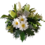 Smútočný aranžmán betonka umelé tulipány, margarétky & doplnky Ø 25cm x 30cm