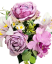 Mazzo artificiale di peonie, gigli, ortensie e accessori 46 cm viola