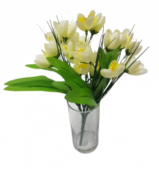 Krokus Kwiat szafranu x7 30cm kremowy sztuczny