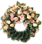 Luxusný smútočný veniec borovicový exclusive peonie pivonky, gerbery a doplnky Ø 100cm