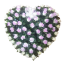 Smuteční věnec "Srdce" z umělých růží 80cm x 80cm fialový & krémový