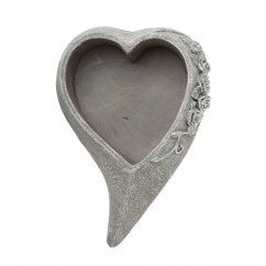 Dekorační kameninový květináč srdce velké 50cm x 35cm x 13cm