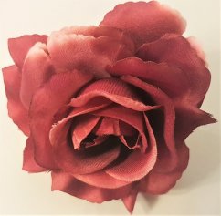 Główka kwiatu róży O 10cm bordowa sztuczna