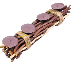 Adventski svijećnjak natur 50cm x 10cm x 8cm