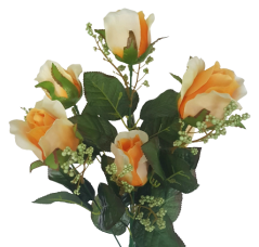 Buket ruže x6 78cm umjetni žuta, naranča