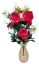 Ruža kytica x12 47cm červená umelá