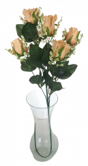 Artificial Roses Flower x6 78cm Beige