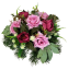 Smútočný aranžmán betonka umelé peonie pivonie, ruže a doplnky Ø 30cm x 18cm