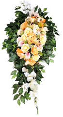 Künstliche Kranz Rosen, Calla, Gladiolen und Zubehör 130cm x 65cm