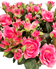 Buchet artificial mare cu trandafiri 43cm roz