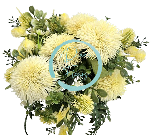 Cardo e accessori grande mazzo 40 cm artificiale giallo chiaro
