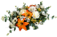 Trauergesteck aus künstliche Rosen, Gänseblümchen, Lilien und Accessoires 50cm x 35cm x 18cm AS1077