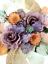 Trauergesteck aus künstlichen Rosen, Disteln und Accessoires 32cm x 18cm