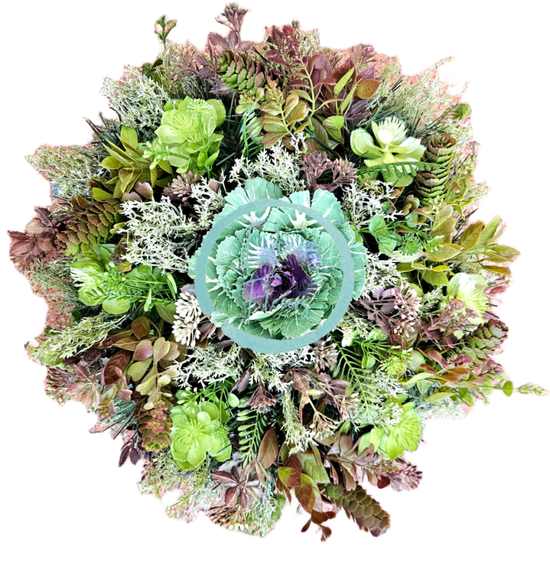 Изкуствен венец, декориран в естествен стил 43 см AS1036