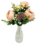 Künstlicher Strauß aus Pfingstrosen, Disteln, Farnen und Accessoires, 50cm rosa
