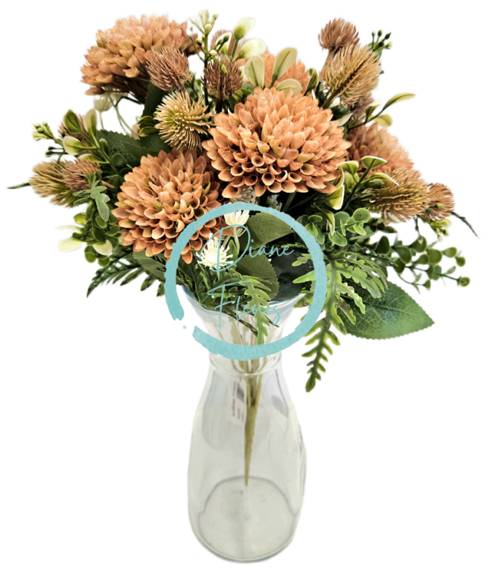 Bukiet Oset i akcesoria 40cm sztuczny brązowy