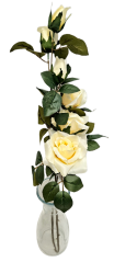 Artificial Roses Flower x6 88cm Cream