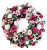 Temetési fenyőkoszorú Exkluzív bazsarózsa, rózsák, krizantém, dáliák, clematis és kiegészítők 80cm