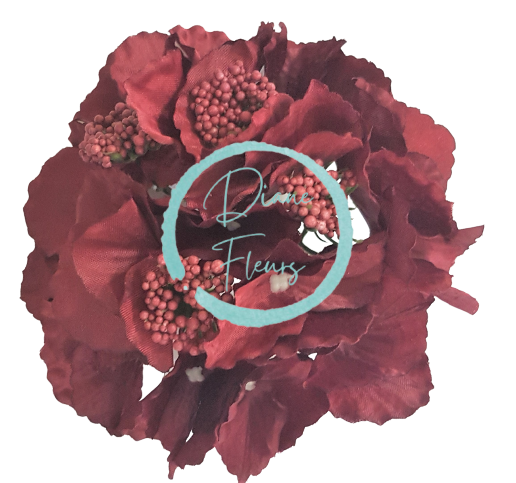 Artificial Hydrangea Head O 16cm Burgundy