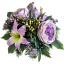 Aranjament decorativ din flori artificiale, bujori, crini și accesorii 30cm x 20cm AS1079