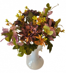 Artificial Gerbera Daisy & Orchid Bouquet 33cm Lilac