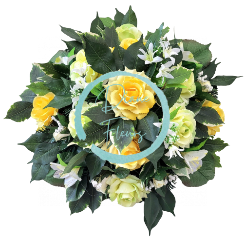 Artificial Wreath Roses, Alstroemeria and Accessories Ø 45cm