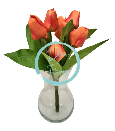 Tulipány kytice x9 oranžová 33cm umělá