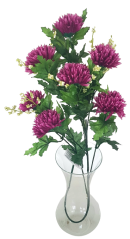 Artificial Chrysanthemums Twig x7 75cm Purple