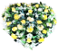 Künstlicher Trauerkranz Herz, Rosen, Nelken und kleinen Blüten 65cm x 65cm AS1081