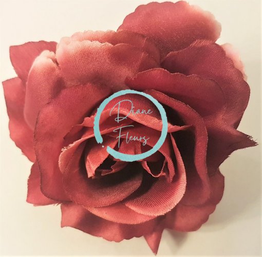Cvetna glavica vrtnice O 10cm bordo umetna